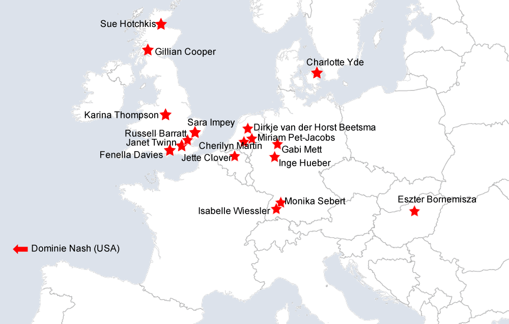 Map of members' locations
